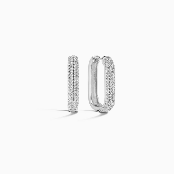 Pavé riņķa auskari Icon | Baltais zelts