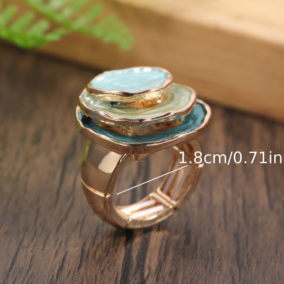 Boho trīsslāņu gredzens ar emalju