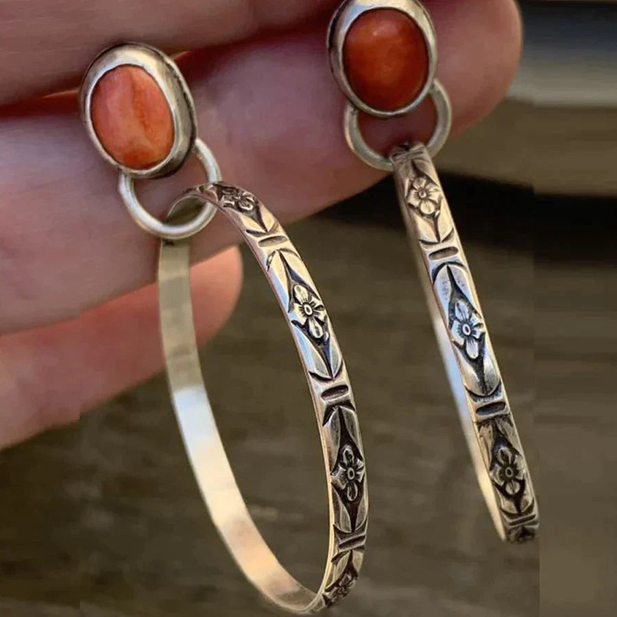 Boho auskari ar oniksu