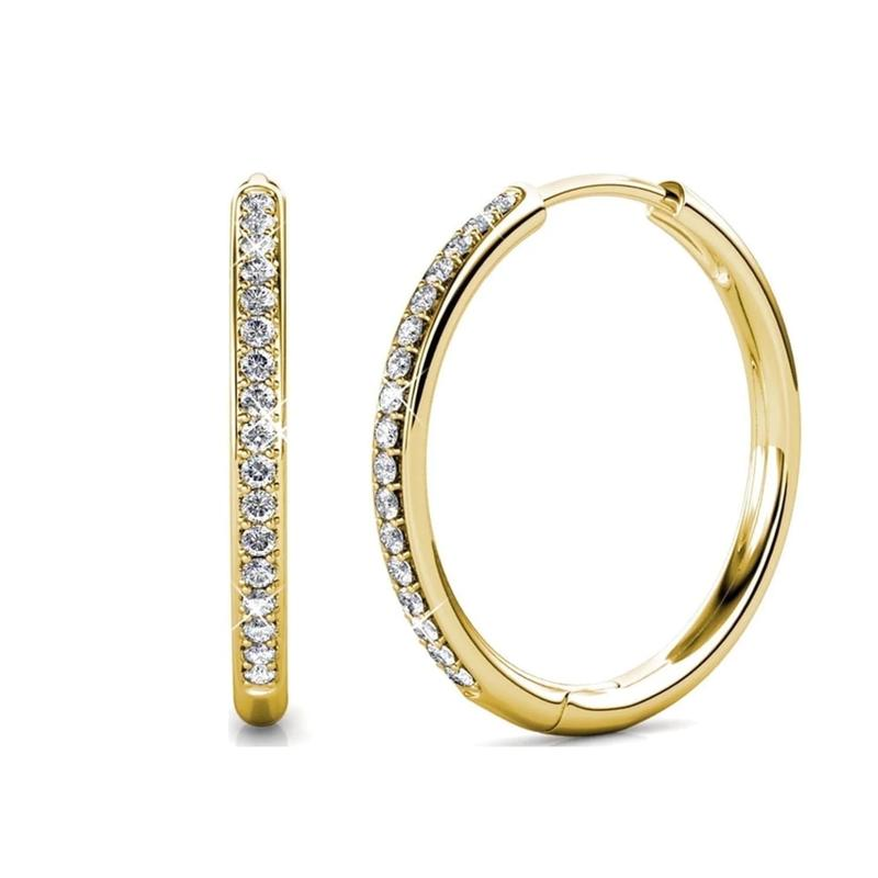 Eleganti zelta auskari ar pavé detaļām