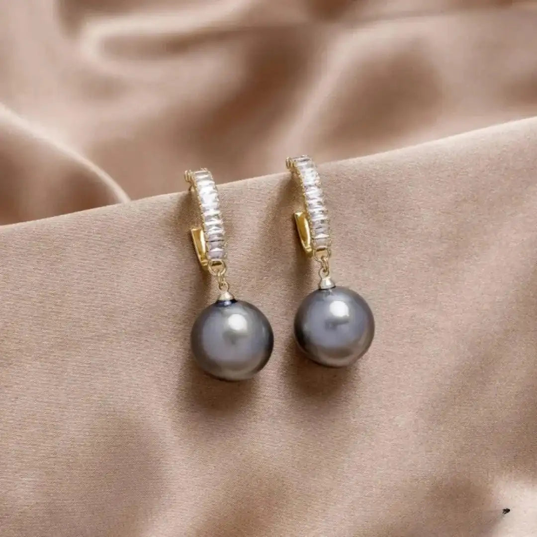 Eleganti pērļu un cirkona auskari