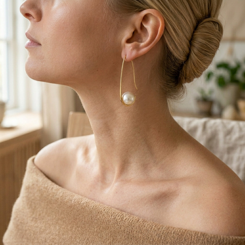 Eleganti pērļu auskari