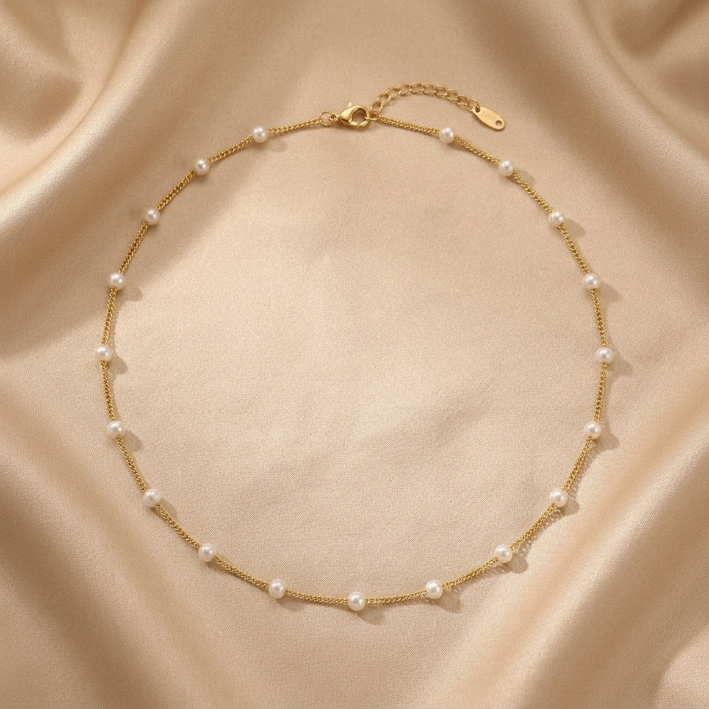 Eleganta maza pērļu kaklarota