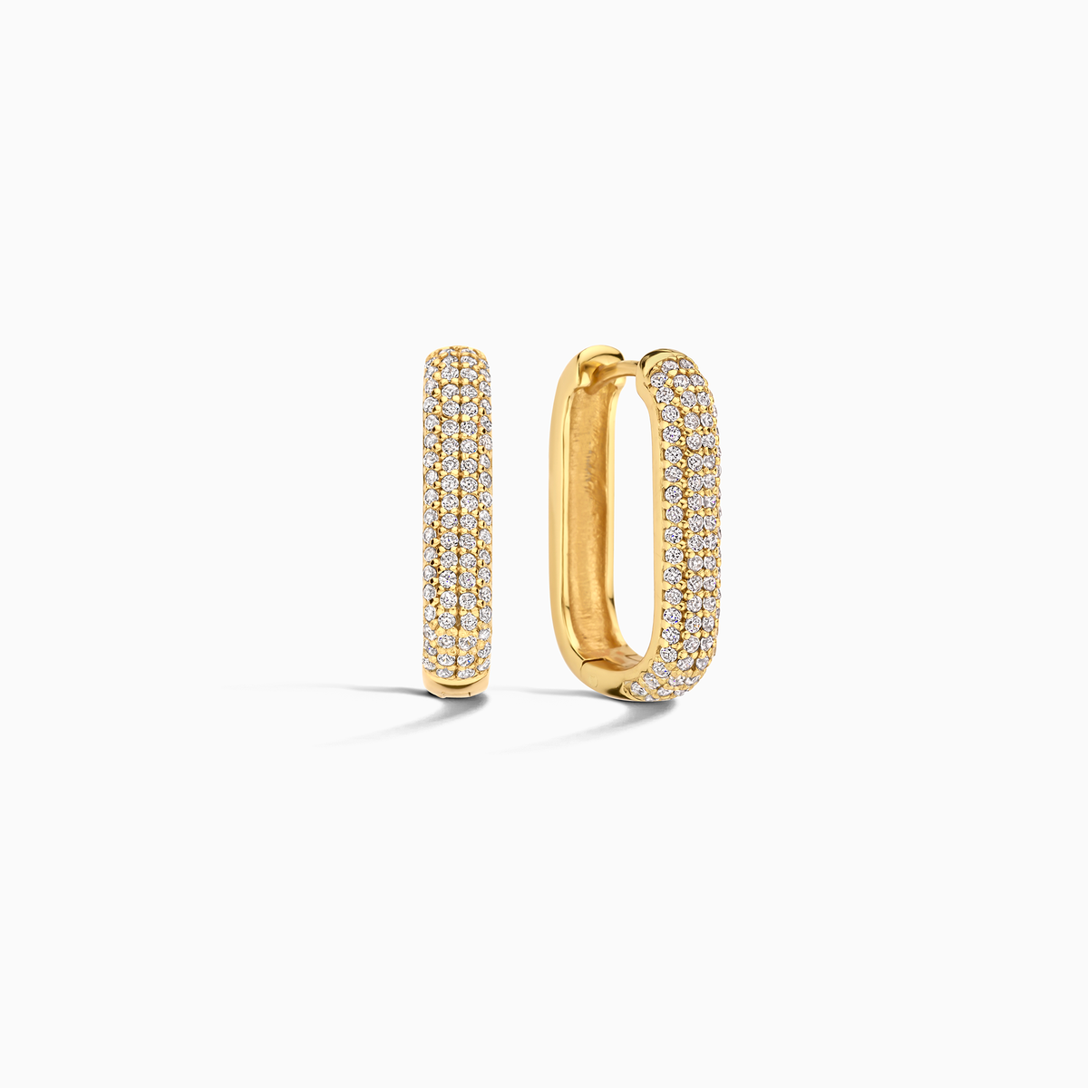 Pavé riņķa auskari Icon | Baltais zelts