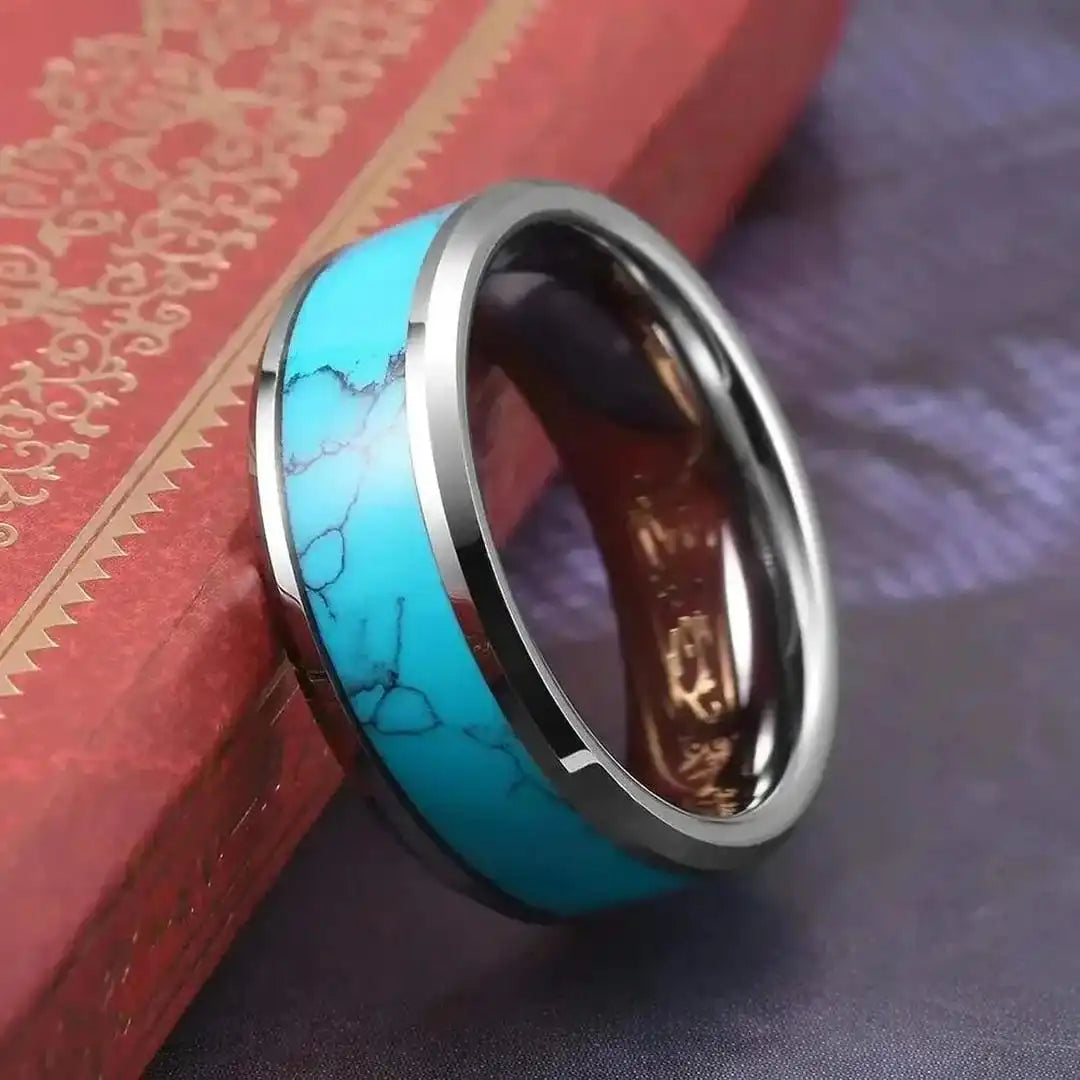 Sudraba gredzens ar tirkīza inkrustāciju