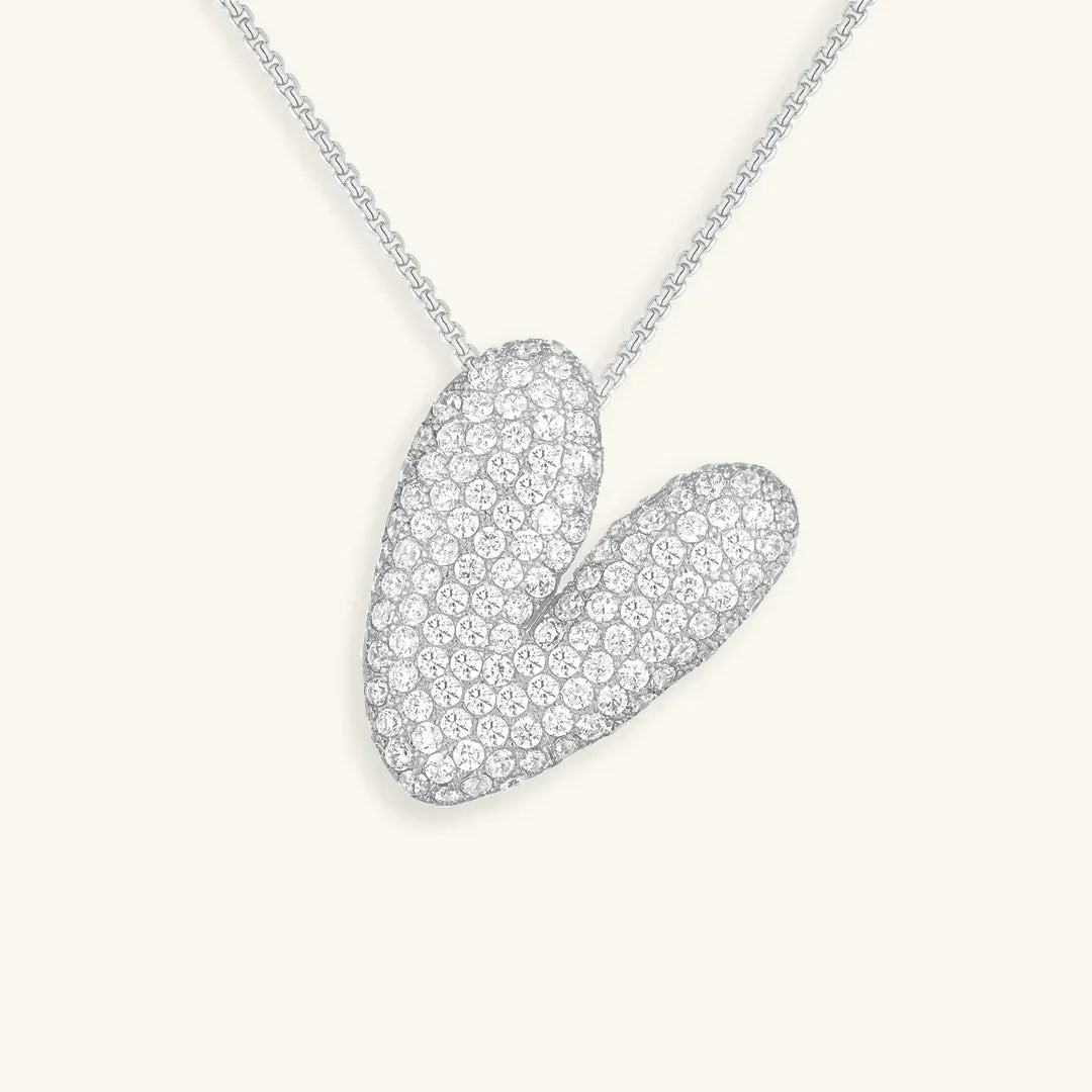 Burbuļa burta kaklarota ar dimanta mirdzuma akmeņiem