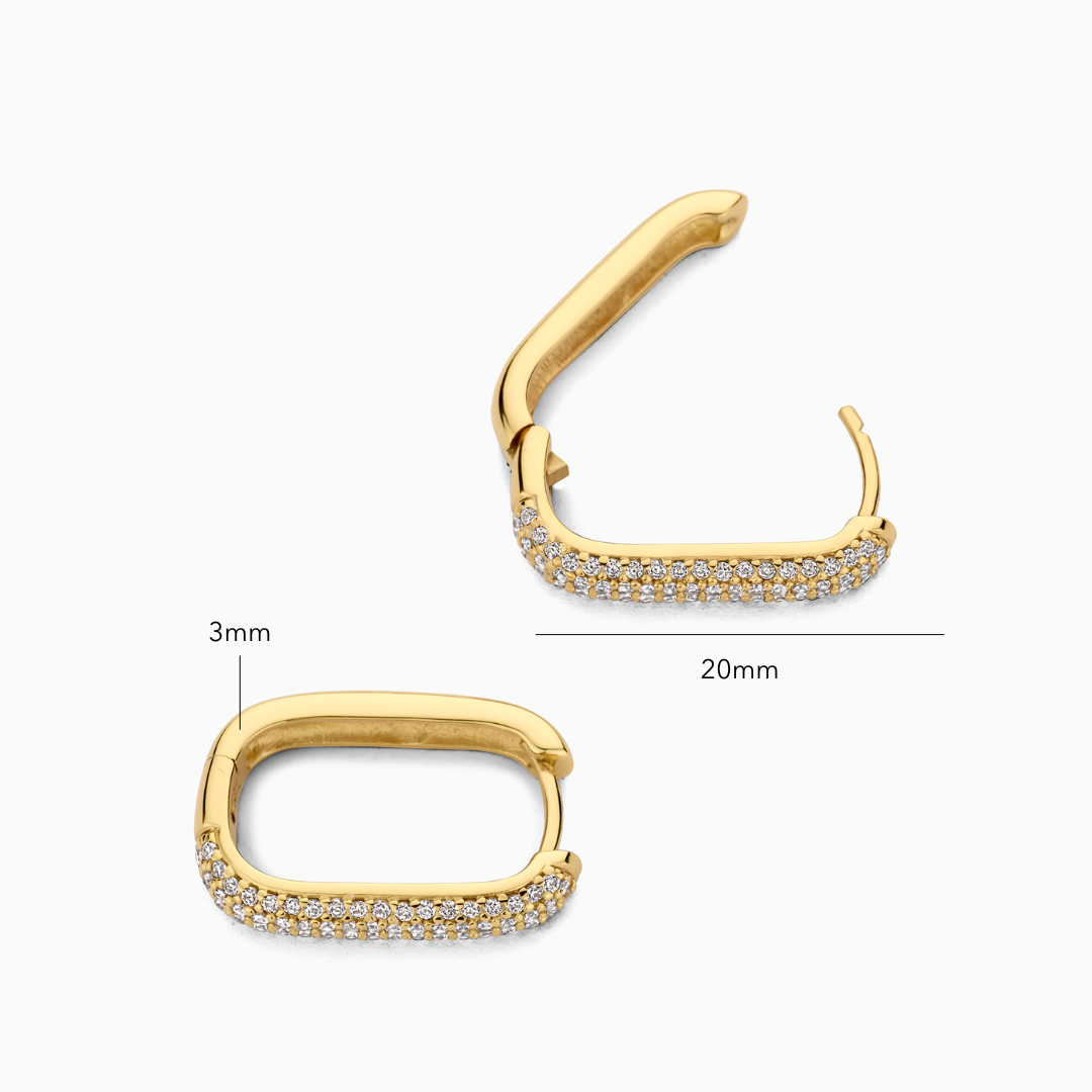 Pavé riņķa auskari Icon | Baltais zelts